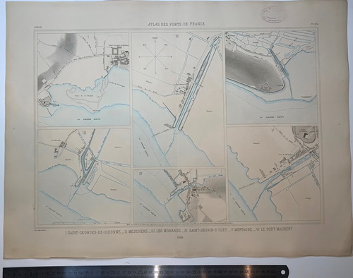 Atlas des ports de France. I. Saint-Georges-de-Didnne. II. Meschers. III. Les Monards. IV. Saint Seurin d'Uzet Atlas des ports de France. V. Mortagne VI. Le port-Maubert - landofmagazines.com