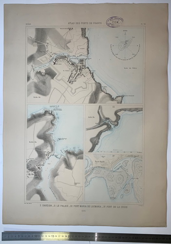 Atlas des ports de France. I. Sauzon. II. Le Palais. III. Port Maria de Locmaria. IV. Port de la Croix. - landofmagazines.com