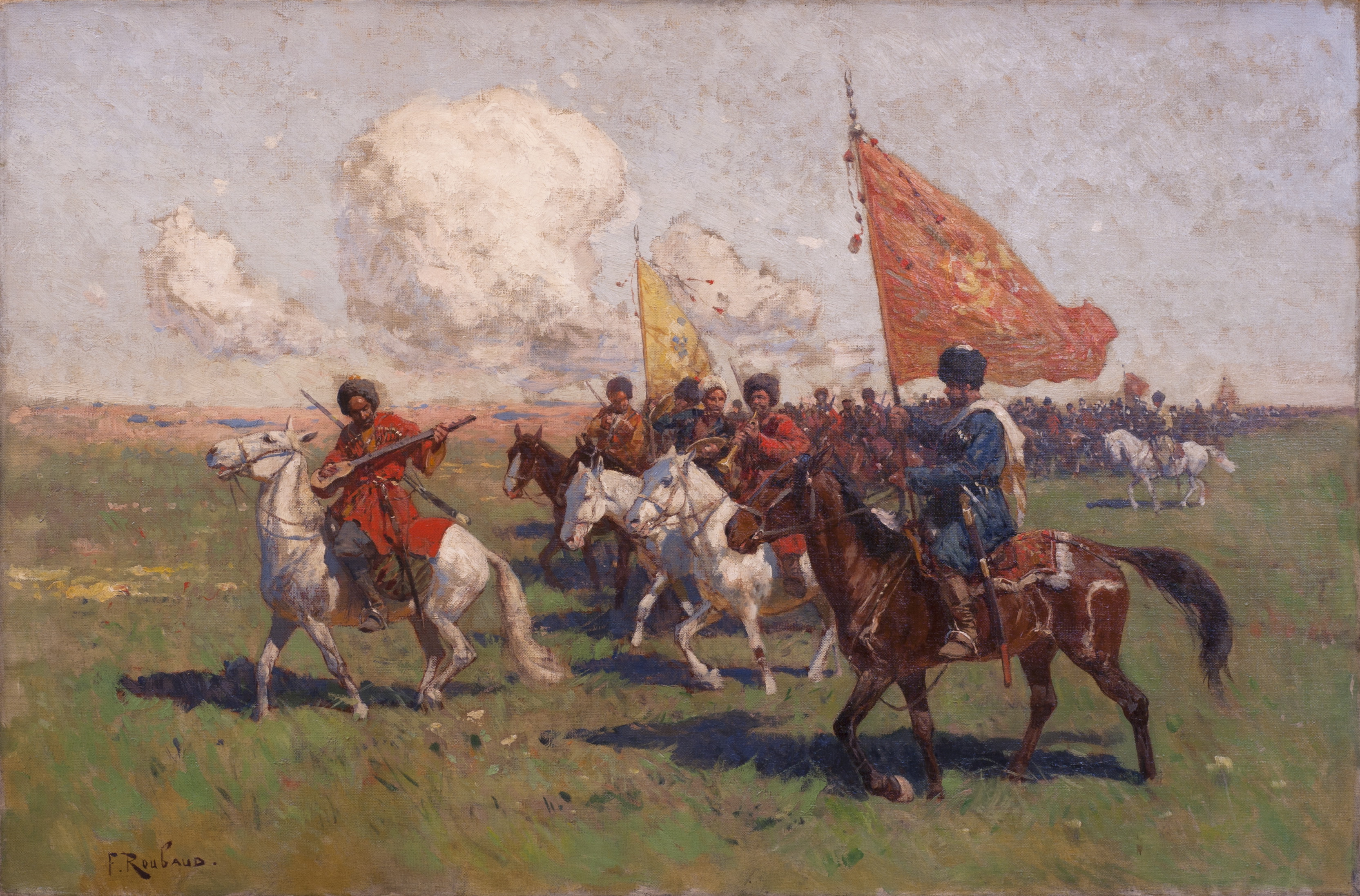 Roubaud Franz Alekseevich Cavalry with Musicians. - landofmagazines.com