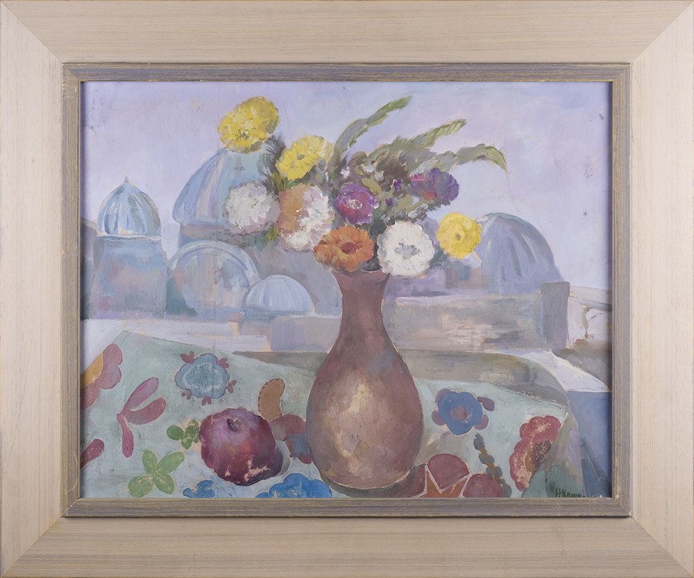 Kashina Nadezhda. Still Life. Vase with flowers and fruits. - landofmagazines.com