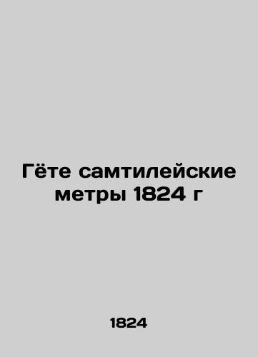 Goethe Samtileian Meters 1824 In Russian (ask us if in doubt)/Gyote samtileyskie metry 1824 g - landofmagazines.com