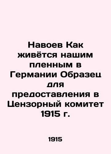 Navoev How Our Prisoners Live in Germany A Sample for submission to the Censorship Committee of 1915 In Russian (ask us if in doubt)/Navoev Kak zhivyotsya nashim plennym v Germanii Obrazets dlya predostavleniya v Tsenzornyy komitet 1915 g. - landofmagazines.com