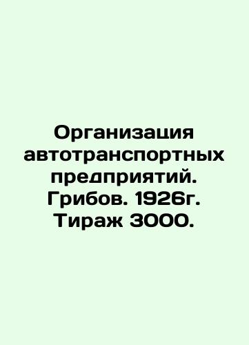 Organization of motor vehicle enterprises. Muribov. 1926. Circulation 3000. In Russian (ask us if in doubt)/Organizatsiya avtotransportnykh predpriyatiy. Gribov. 1926g. Tirazh 3000. - landofmagazines.com