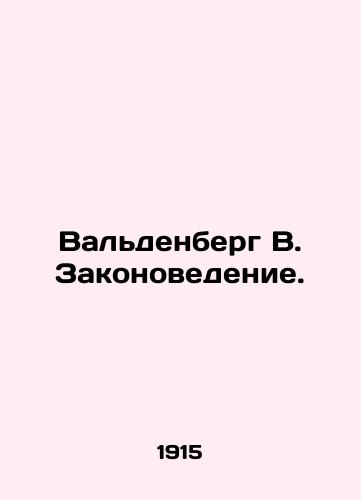 Valdenberg V. Zakonovedenie./Waldenberg W. Laws. In Russian (ask us if in doubt). - landofmagazines.com
