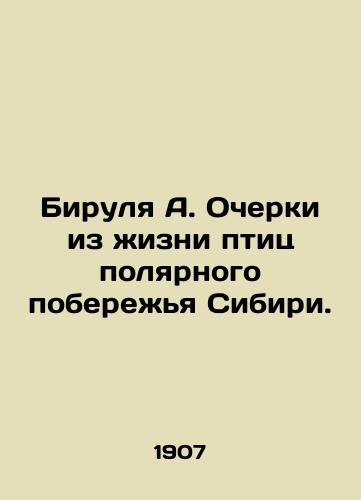 Birulya A. Ocherki iz zhizni ptits polyarnogo poberezhya Sibiri./Birulya A. Essays on the Life of Birds on the Arctic Coast of Siberia. In Russian (ask us if in doubt) - landofmagazines.com