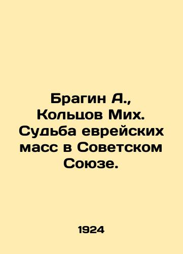 Bragin A., Koltsov Mikh. Sudba evreyskikh mass v Sovetskom Soyuze./Bragin A., Koltsov Mikh. The fate of the Jewish masses in the Soviet Union. In Russian (ask us if in doubt). - landofmagazines.com