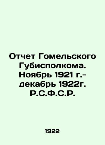 Otchet Gomelskogo Gubispolkoma. Noyabr 1921 g.- dekabr 1922g. R.S.F.S.R./Report of the Gomel State Executive Committee. November 1921 - December 1922. R.S.F.S.R. In Russian (ask us if in doubt) - landofmagazines.com