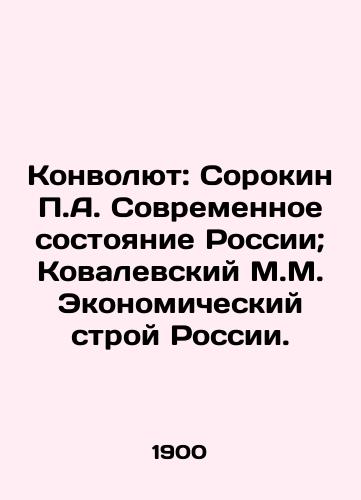 Konvolyut: Sorokin P.A. Sovremennoe sostoyanie Rossii; Kovalevskiy M.M. Ekonomicheskiy stroy Rossii./Convolute: Sorokin P.A. The Modern State of Russia; Kovalevsky M.M. The Economic Structure of Russia. In Russian (ask us if in doubt) - landofmagazines.com