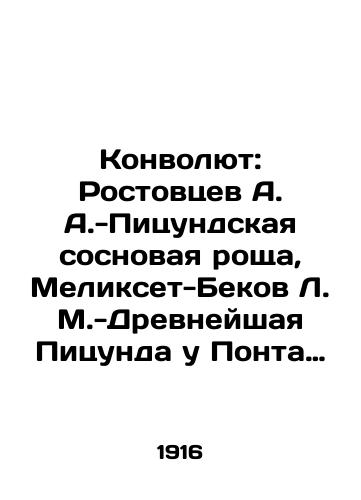 Konvolyut: Rostovtsev A. A.-Pitsundskaya sosnovaya roshcha, Melikset-Bekov L. M.-Drevneyshaya Pitsunda u Ponta Evksinskogo./Convolutee: A. A. Rostovtsev-Pitsunda Pine Grove, L. M. Meliksev-Bekov-Ancient Pitsunda at Pont Yevksinsky. In Russian (ask us if in doubt) - landofmagazines.com