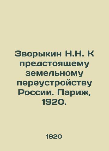 Zvorykin N.N. K predstoyashchemu zemelnomu pereustroystvu Rossii. Parizh, 1920./N.N. Zvorykin towards the upcoming land reorganization of Russia. Paris, 1920. - landofmagazines.com