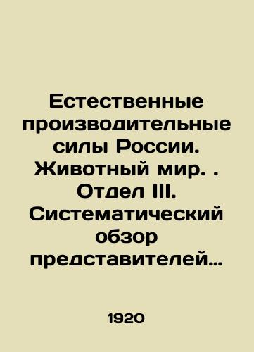 Estestvennye proizvoditelnye sily Rossii. Zhivotnyy mir. Otdel III. Sistematicheskiy obzor predstaviteley zhivotnogo tsarstva, imeyushchikh khozyaystvennoe znachenie. 2. Ryby. /Russias Natural Productive Forces. Animal World. Division III. Systematic survey of representatives of the animal kingdom of economic importance. 2. Fish. - landofmagazines.com