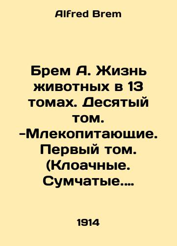 Brem A. Zhizn zhivotnykh v 13 tomakh. Desyatyy tom. -Mlekopitayushchie. Pervyy tom. (Kloachnye. Sumchatye. Nasekomoyadnye. Rukokrylye. Trubkozubye. Yashchery. Amerikanskie nepolnozubye.)./Brem A. Animal Life in 13 Volumes. Tenth Volume - Mammals. First Volume (Cloaceous. Marsupial. Insect-eating. Winged. Pipe-toothed. Lizards. American incomplete-toothed.). In Russian - landofmagazines.com