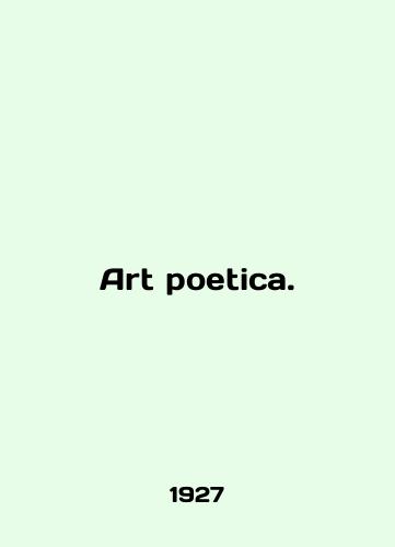 Art poetica./Art poetry. In English - landofmagazines.com