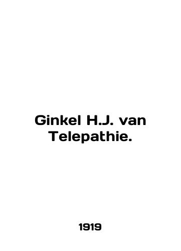 Ginkel H.J. van Telepathie./Ginkel H.J. van Telepathie. In English - landofmagazines.com