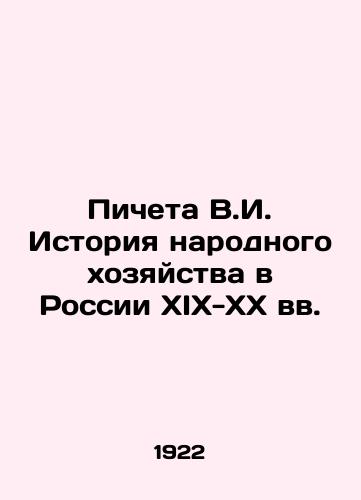 Picheta V.I. Istoriya narodnogo khozyaystva v Rossii XIX-XX vv./V.I. Picheta History of the National Economy in Russia in the XIX-XX Centuries In Russian - landofmagazines.com
