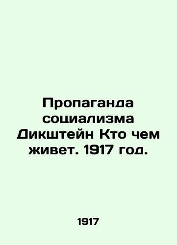 Propaganda sotsializma Dikshteyn Kto chem zhivet. 1917 god./Propaganda of Socialism Dickstein Who Lives with What. 1917. - landofmagazines.com