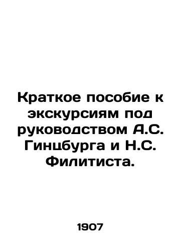 Kratkoe posobie k ekskursiyam pod rukovodstvom A.S. Gintsburga i N.S. Filitista. /Brief guide to excursions led by A.S. Ginzburg and N.S. Filitista. - landofmagazines.com